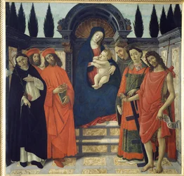 Die Jungfrau und das Kind mit St. Johannes dem Täufer, St. Damian und St. Cosmo